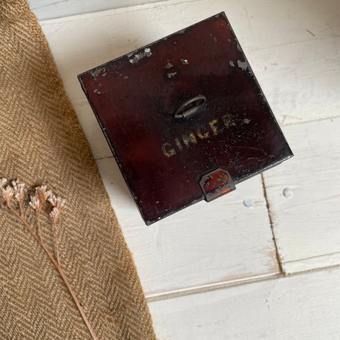 Antique Ginger Tin Box