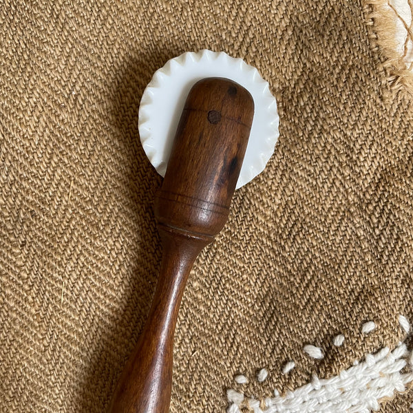 Antique Ceramic Wheel Pastry Cutter