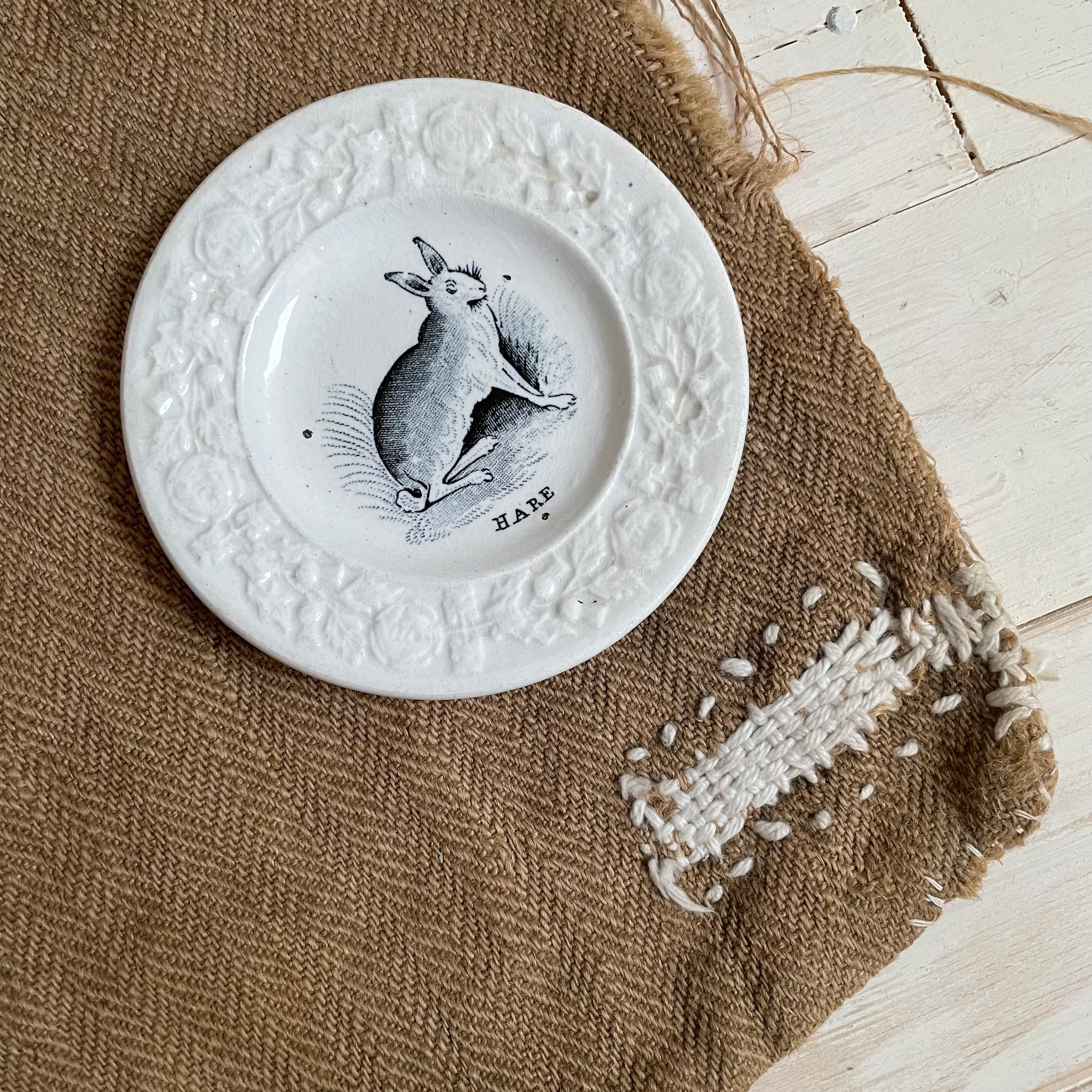 RARE Victorian Staffordshire Hare Plate
