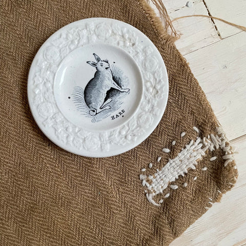 RARE Victorian Staffordshire Hare Plate