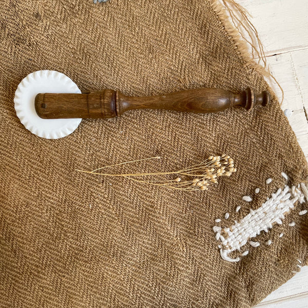 Antique Ceramic Wheel Pastry Cutter