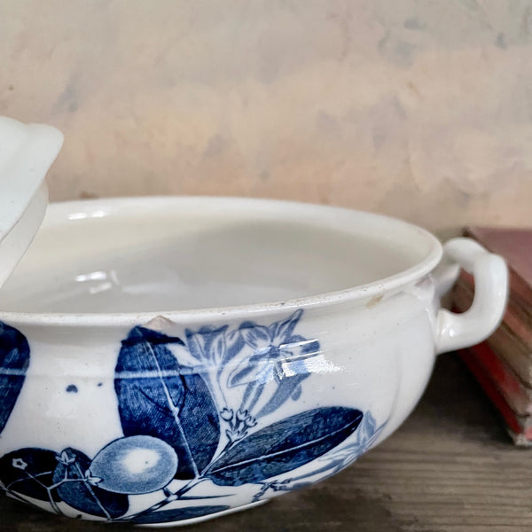 Vintage Blue Patterned Tureen