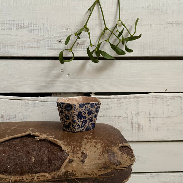 Antique Crazed Floral Pot