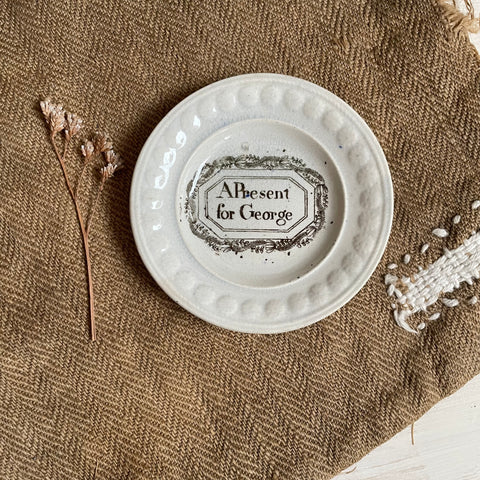 RARE Victorian Staffordshire 'A present for George' Plate