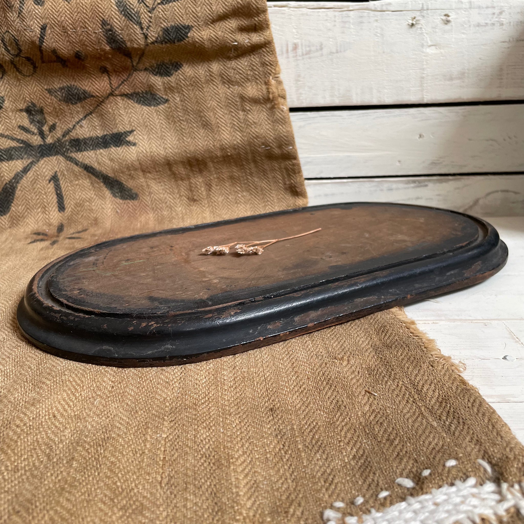 Antique Oval Dome Wood Base