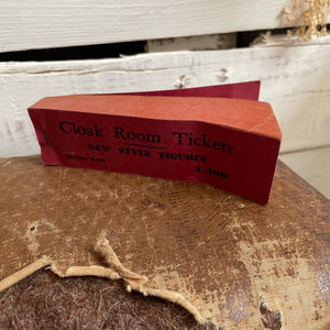 Vintage Cloak Room Tickets