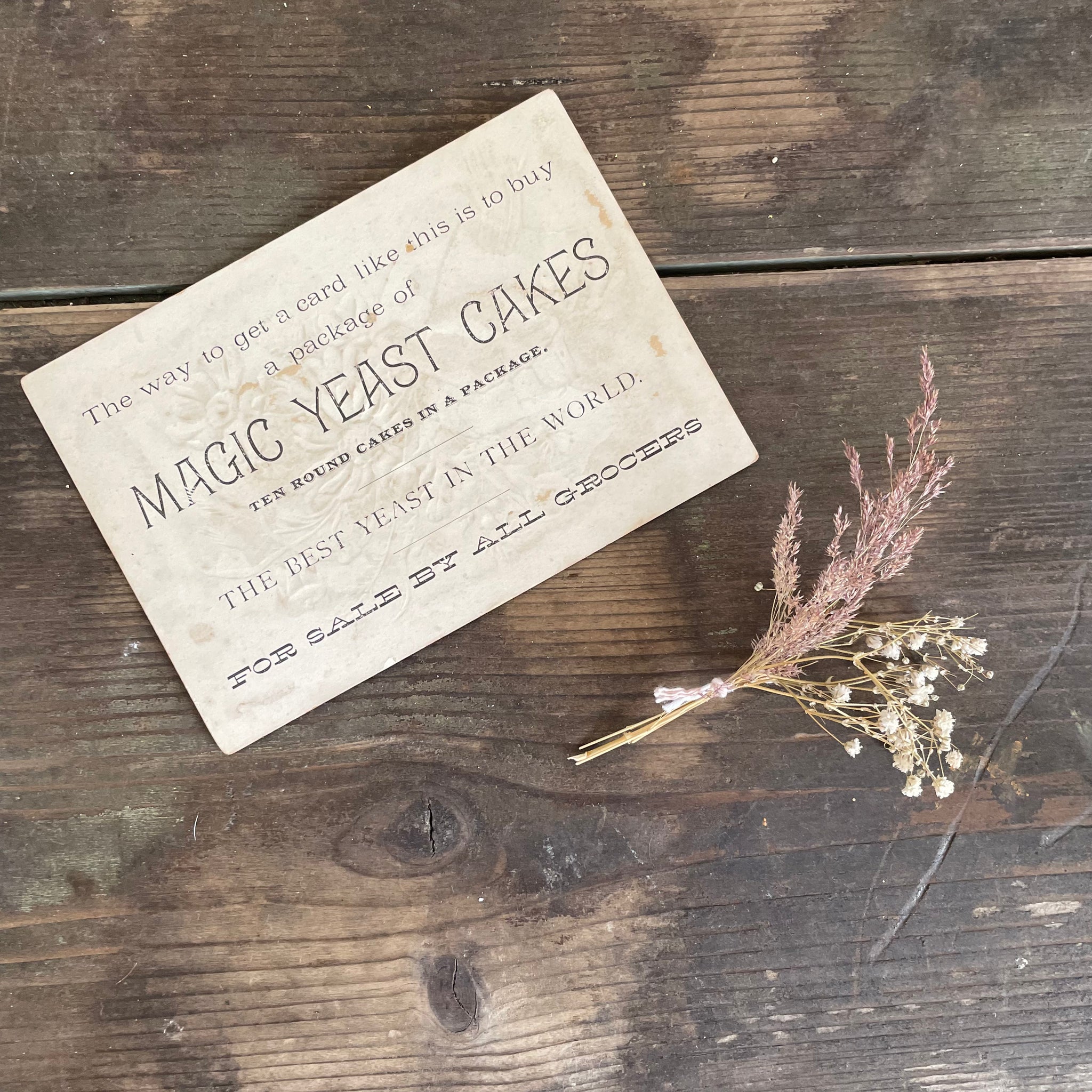 Antique Magic Yeast Cake Advertising Card