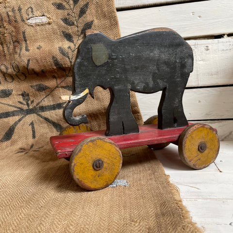 Vintage Pull Along Elephant