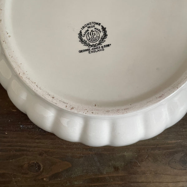 Antique Large Ironstone Scallop Bowl