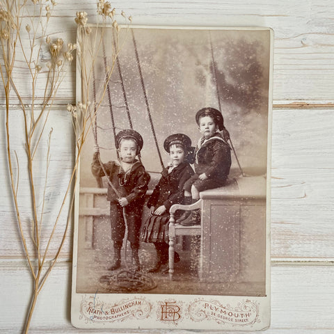 Antique Photograph Three Children