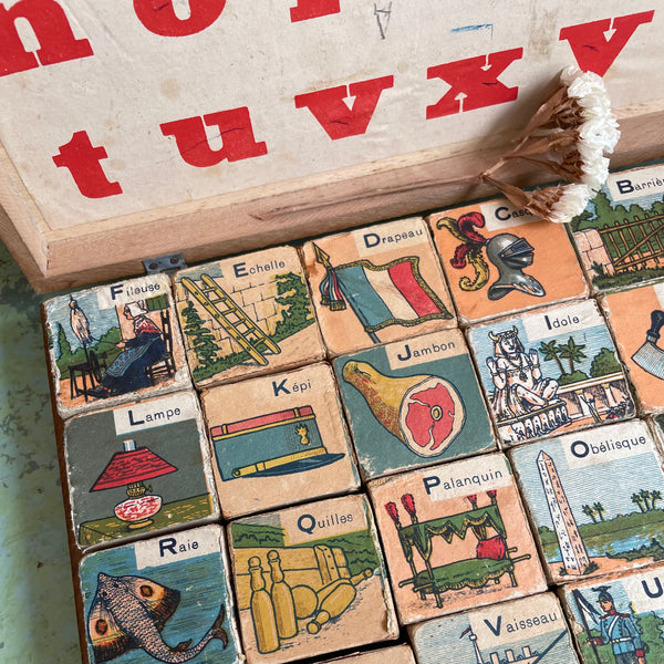 Vintage French Alphabet Blocks