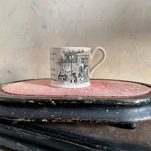 Antique Staffordshire Silk 1840s Mug