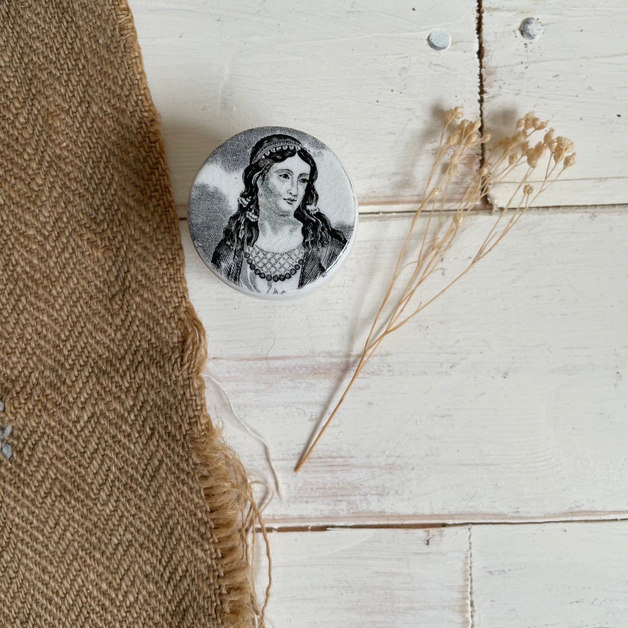 Antique Transfer Trinket Pot