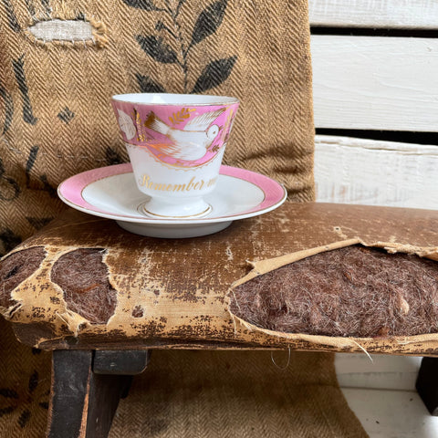 Antique Remember Me Tea Cup & Saucer
