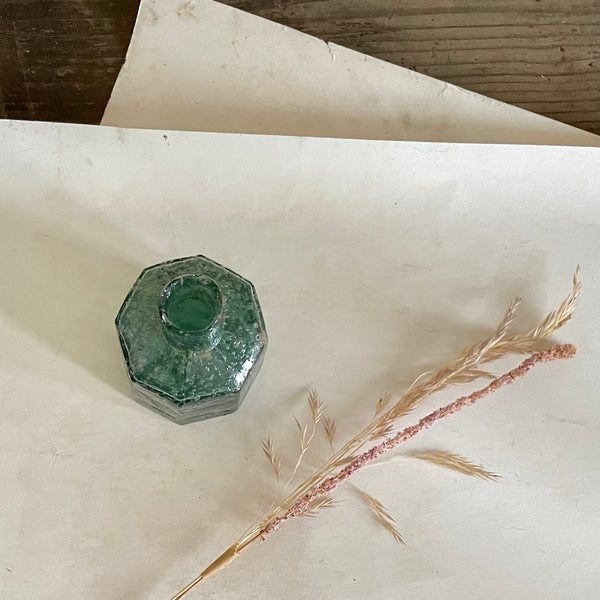 Antique Glass Bubbled Pot