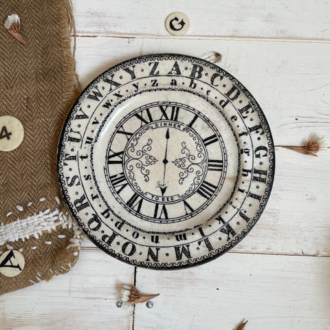 Staffordshire Alphabet & Clock Childs Plate