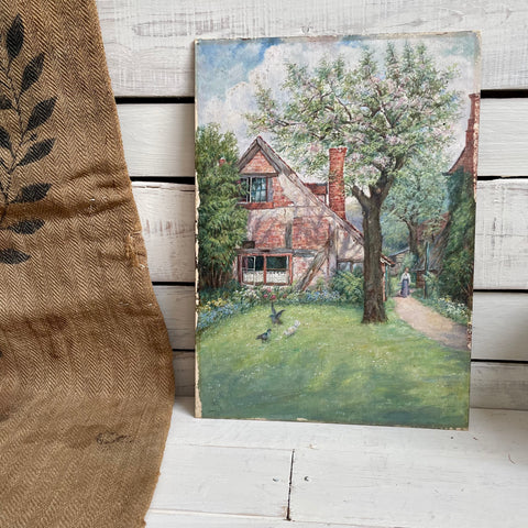 Vintage Cottage Painting