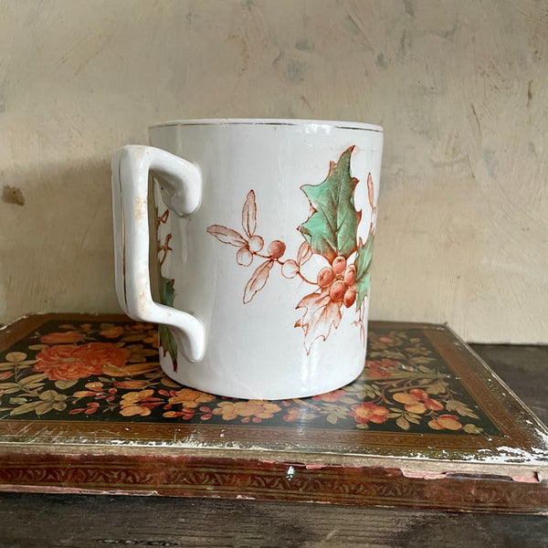 Antique Christmas Mistletoe Mug