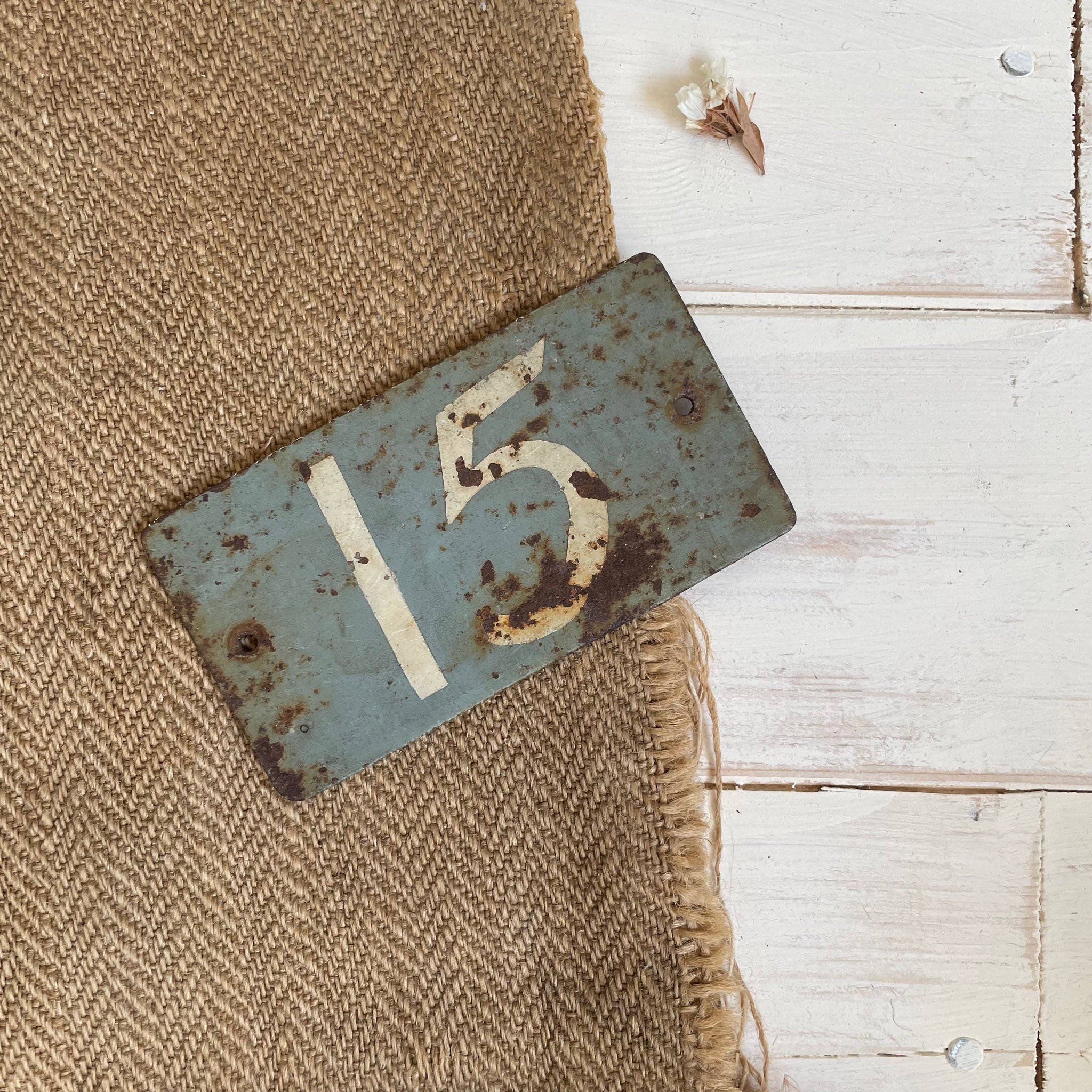 Vintage Small 15 Metal Sign