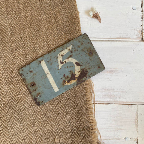 Vintage Small 15 Metal Sign