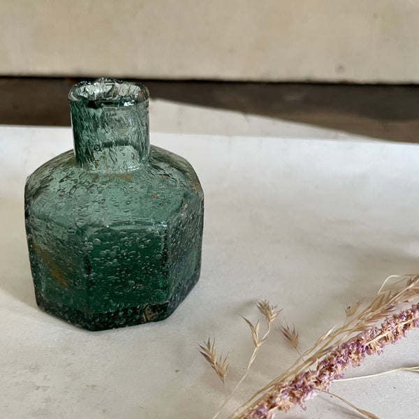 Antique Glass Bubbled Pot