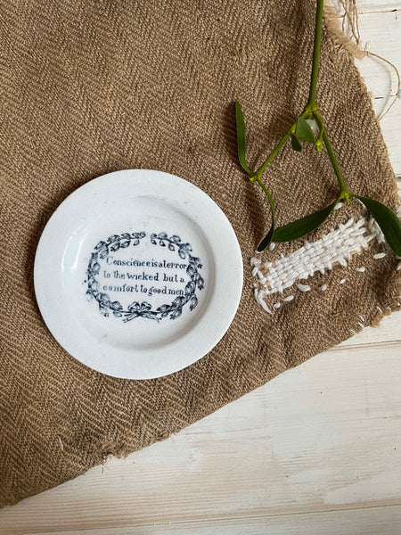 Rare 1840's Antique Motto Plate