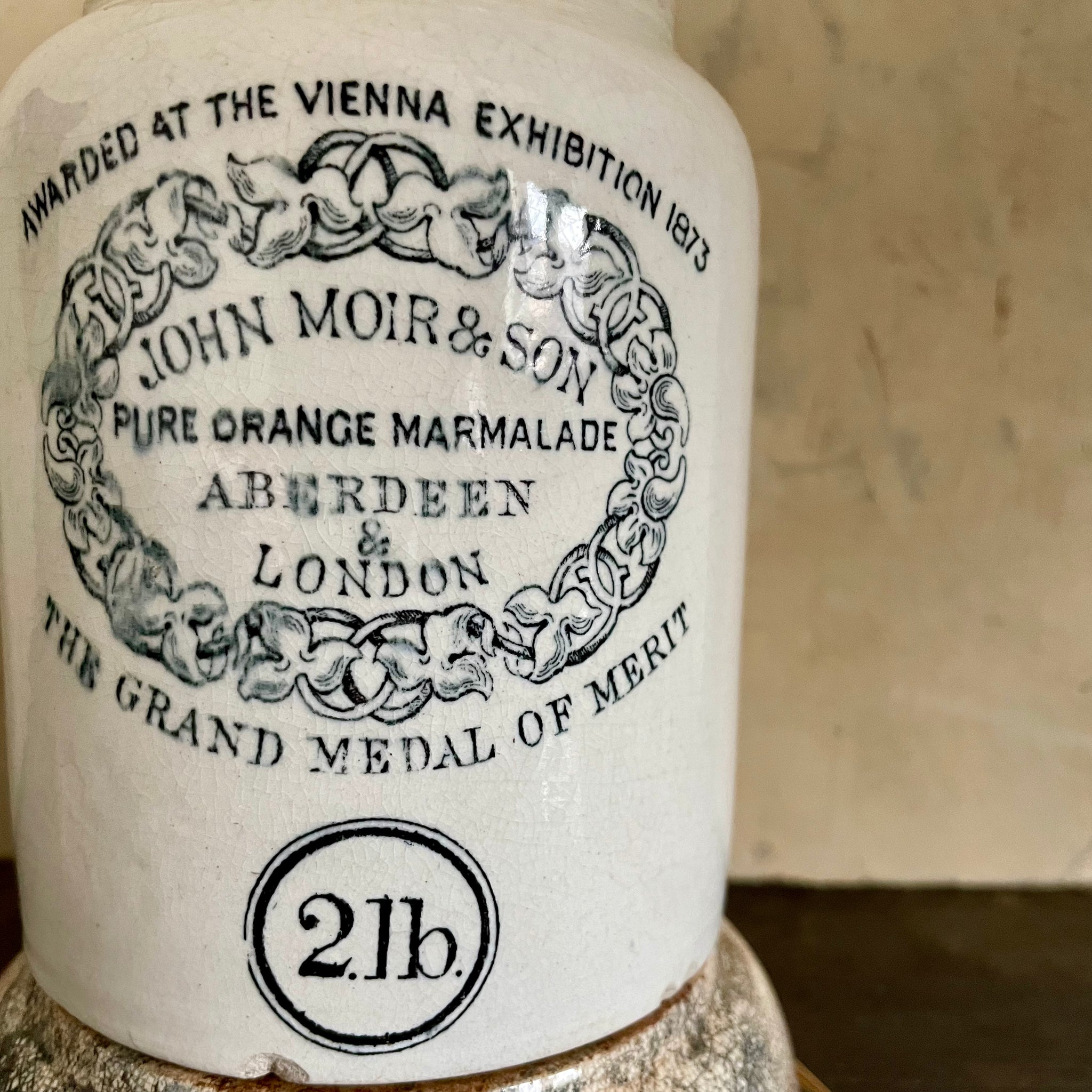 JOHN MOIR & SON オレンジマーマレード瓶 Rare 2lb John Moir & Son Pure Orange Marmalade Pot – No.4 Vintage