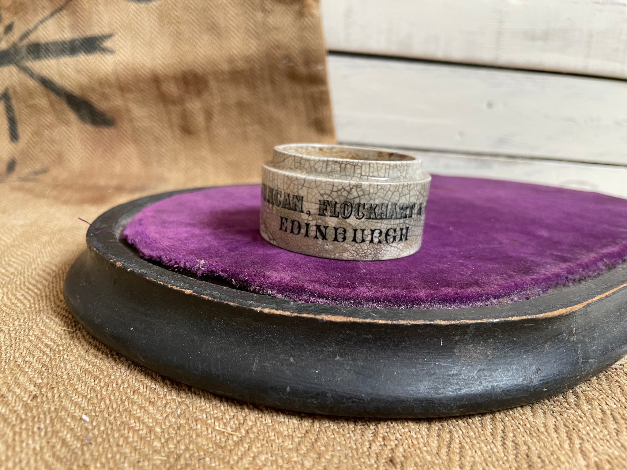 Antique Stained Duncan Flockhart & Sons Chemist Pot