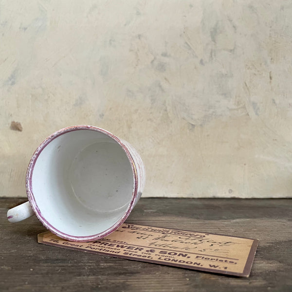 RESERVED. Antique 1840s Forget Me Not Cup Pearlware