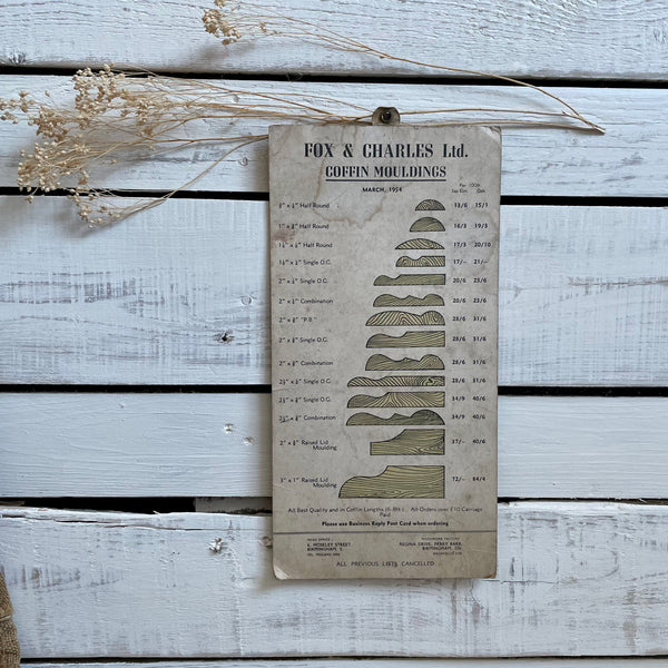 Vintage Coffin Moulding Sign