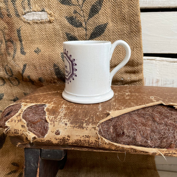 Antique 1840s Motto Mug