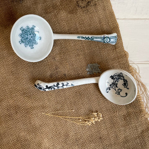 Lovely Blue & Navy Antique Ladle