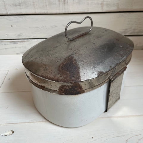 Antique Oval Ironstone Picnic Box