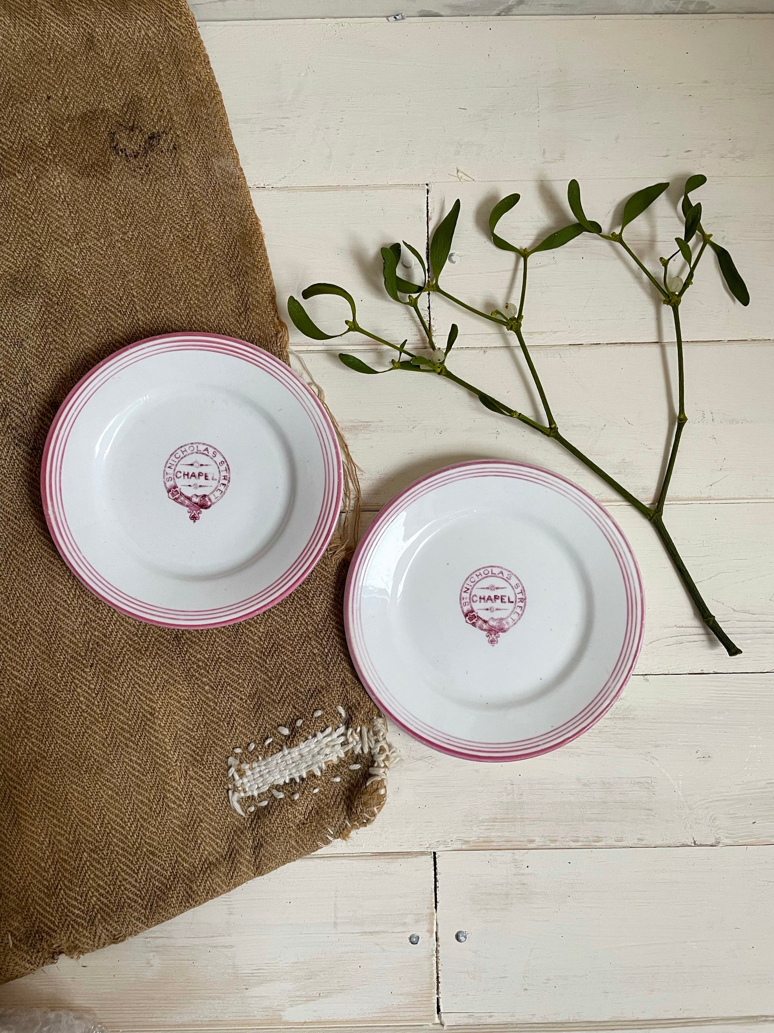 Two Pretty Antique St Nicholas Plates