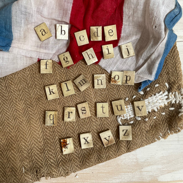 Rare Victorian Bone Spelling Letter Tiles