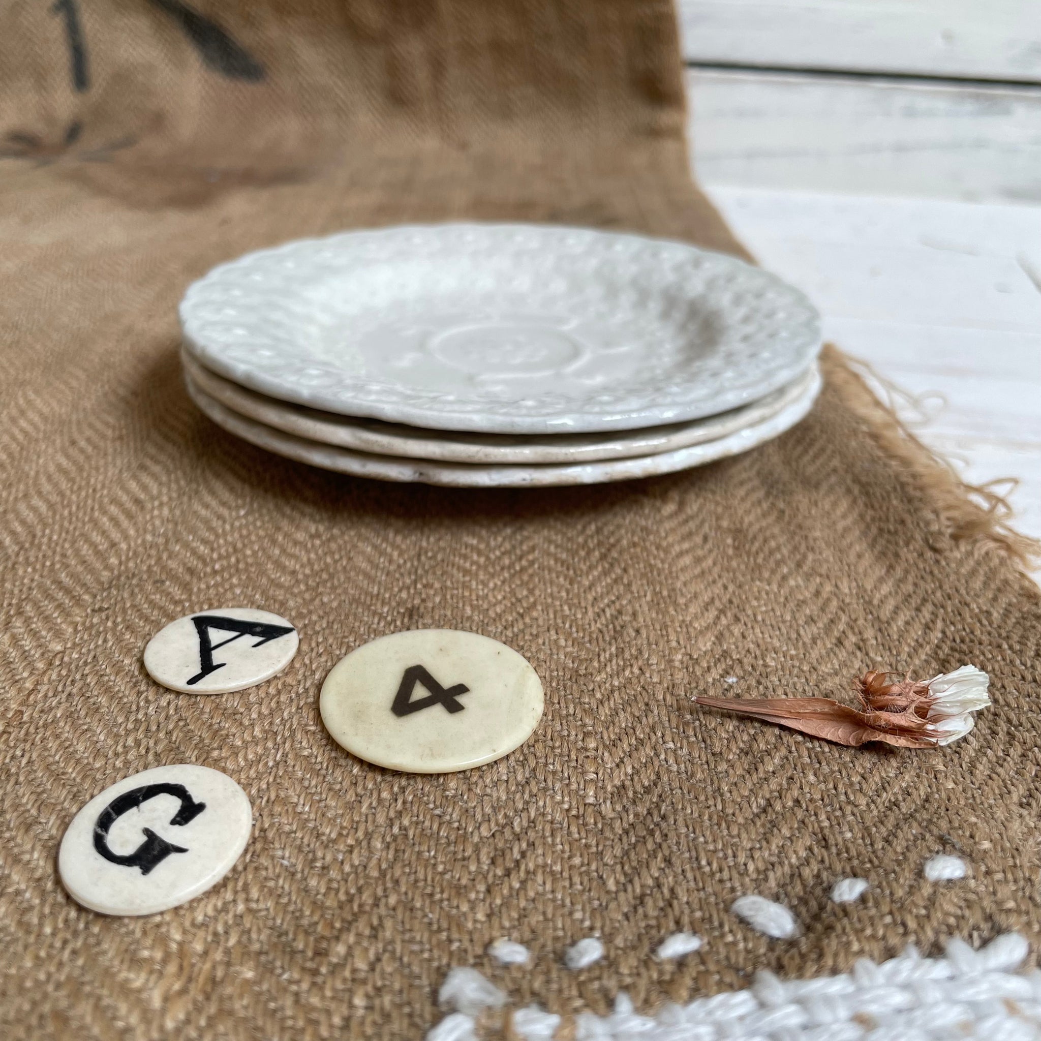 Three Vintage Pretty Floral Rimmed Plate