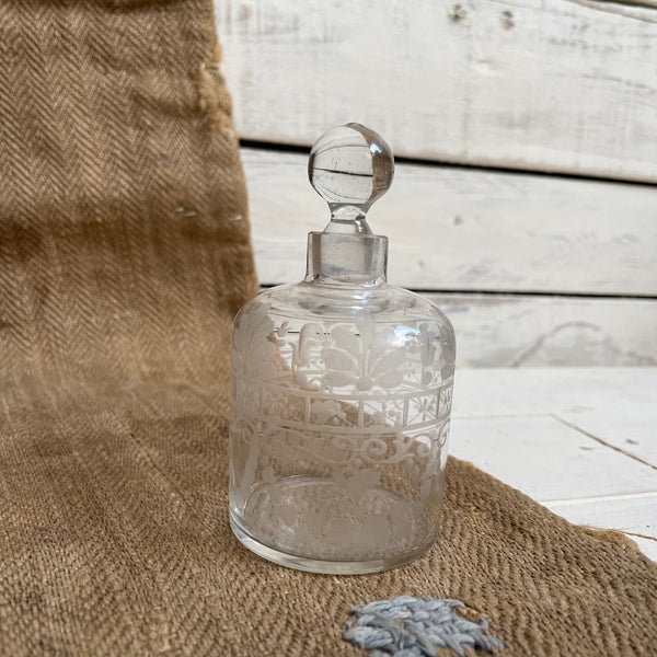 Antique Etched Perfume Bottle
