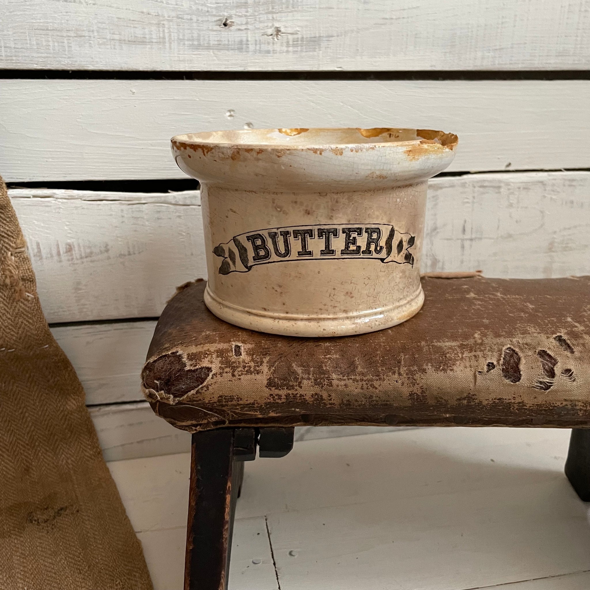 Beautiful Victorian Stained butter Dish