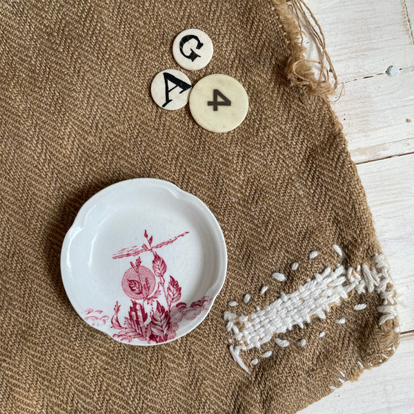Antique Butter Ceramic Pat