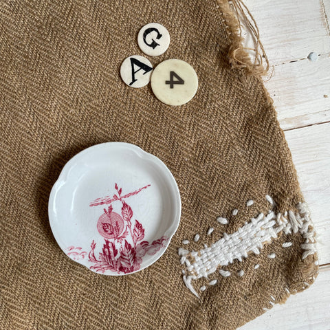 Antique Butter Ceramic Pat