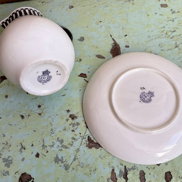 Antique Art Deco Jug & Saucer