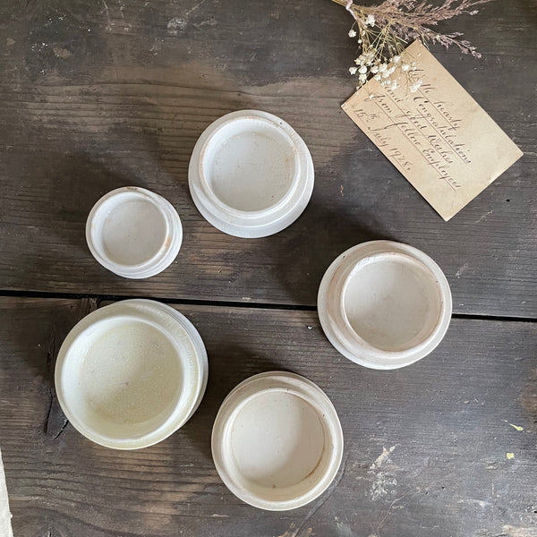 Five Antique Ceramic Chemist Pot Bases