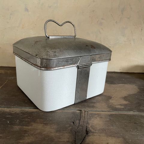 Antique Square Ironstone Picnic Box