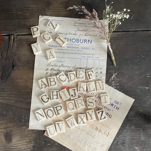 Rare Victorian Bone Spelling Letter Tiles