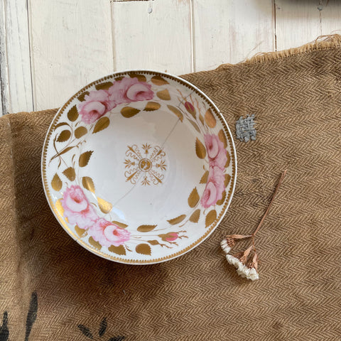 Antique Staple Repair Rose Bowl