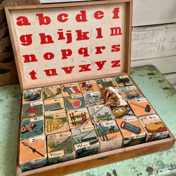 Vintage French Alphabet Blocks