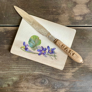 Antique Carved Handle Cake Knife
