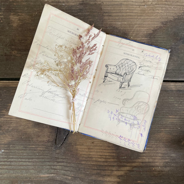 Antique Worn Velvet 1896 Diary