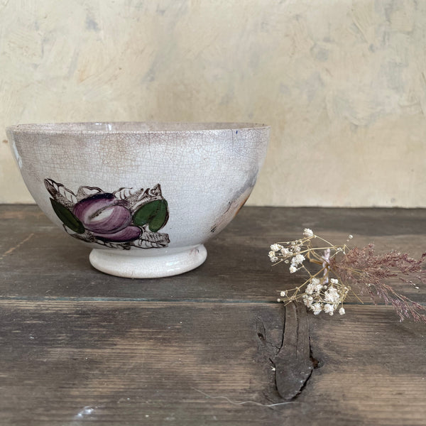 Antique Painted French Café Au Lait Bowl