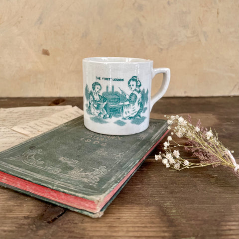 Antique First Lesson Staffordshire Mug